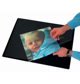 Q-CONNECT Q-CONNECT onderlegger, ft 65 x 50 cm, zwart, met folie