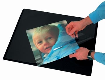 Q-CONNECT Q-CONNECT onderlegger, ft 65 x 50 cm, zwart, met folie