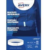 Avery Avery bedrukbare polsbandjes, ft 18 x 265 mm, wit, pak van 50 etiketten