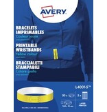 Avery Avery bedrukbare polsbandjes, ft 18 x 265 mm, geel, pak van 50 etiketten