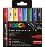 Posca Uni POSCA paintmarker PC-1MC, 0,7 - -1 mm, etui van 8 stuks in geassorteerde basiskleuren