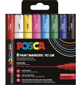 Posca Uni POSCA paintmarker PC-1MC, 0,7 - -1 mm, etui van 8 stuks in geassorteerde basiskleuren
