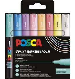 Posca Uni POSCA paintmarker PC-1MC, 0,7 - 1 mm, etui van 8 stuks in geassorteerde zachtekleuren
