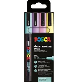 Posca Uni POSCA paintmarker PC-3M, 1,5 mm, etui van 4 stuks in geassorteerde zachte kleuren