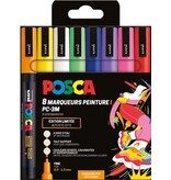 Posca Uni POSCA paintmarker PC-3M, 1,5 mm, etui van 8 stuks in geassorteerde Pop kleuren