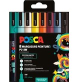 Posca Uni POSCA paintmarker PC-3M, 1,5 mm, etui van 8 stuks in geassorteerde Retro kleuren