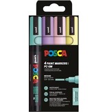 Posca Uni POSCA paintmarker PC-5M, 1,8 - 2,5 mm, etui van 4 stuks in zachte kleuren