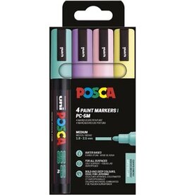 Posca Uni POSCA paintmarker PC-5M, 1,8 - 2,5 mm, etui van 4 stuks in zachte kleuren