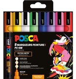 Posca Uni POSCA paintmarker PC-5M, 1,8 - 2,5 mm, etui van 8 stuks in geassorteerde Pop kleuren