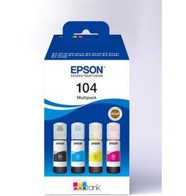 Epson Epson inktfles 104, 4.500 - 7.500 pagina's, OEM C13T00P640, 4 kleuren