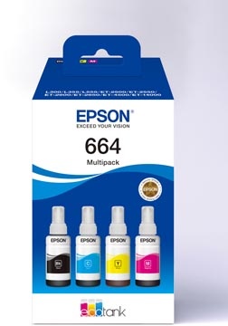 Epson Epson inktfles 664, 4.500 - 7.500 pagina's, OEM C13T664640, 4 kleuren