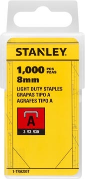 Stanley Stanley nietjes type A, 8 mm, doos van 1.000 nietjes