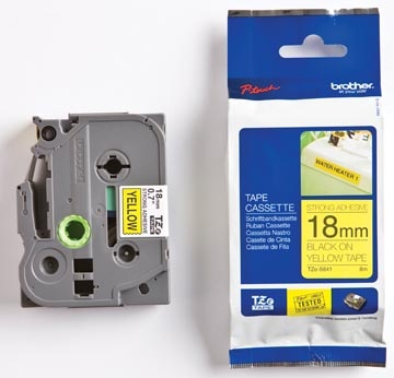 Brother Brother TZe tape voor P-Touch 18 mm, zwart op geel, extra klevend