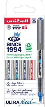 Uni-ball Uni-ball Eye Fine roller, schrijfbreedte 0,5 mm, etui van 5 stuks