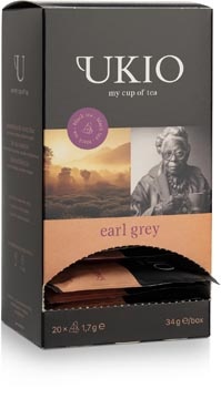 Ukio UKIO zwarte thee Earl Grey, individueel verpakt, pak van 20 stuks
