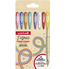 Uni-ball Uni-ball roller Signo Glitter, pointe large, geassorteerde kleuren, etui van 8 stuks