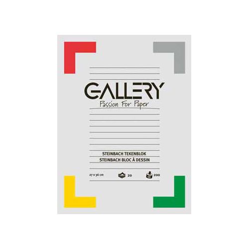 Gallery Gallery Steinbach tekenpapier, 200 g, ft 27 x 36 cm, blok van 20 vel