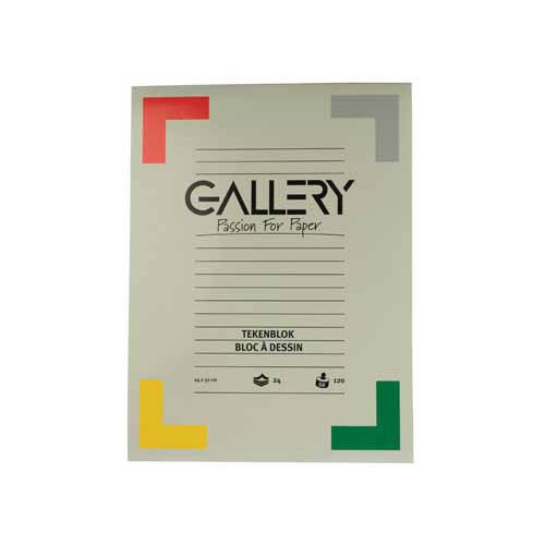Gallery Gallery tekenpapier, 120 g, ft 24 x 32 cm, houtvrij papier, blok van 24 vel