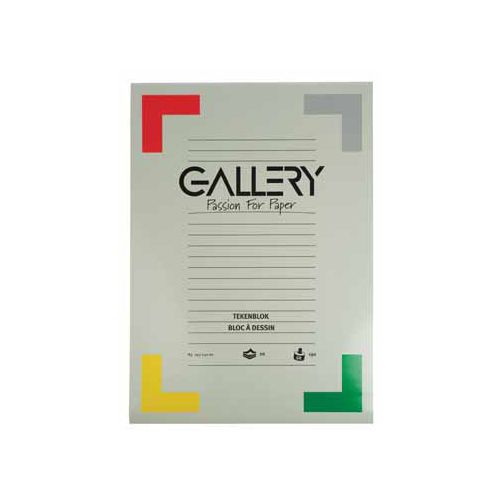 Gallery Gallery tekenpapier, 190 g, ft 29,7 x 42 cm, A3,  extra zwaar houtvrij papier, blok van 20 vel