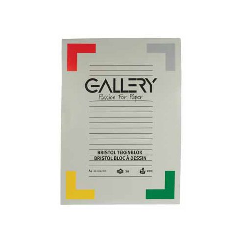 Gallery Gallery Bristol tekenblok, 21x29,7cm , A4, 200 g m², 20 vel