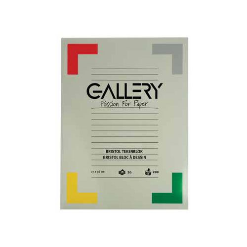 Gallery Gallery Bristol tekenpapier, 200 g, ft 27 x 36 cm, blok van 20 vel