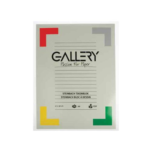 Gallery Gallery Steinbach tekenpapier, 250 g, ft 27 x 36 cm, gekorreld, blok van 20 vel