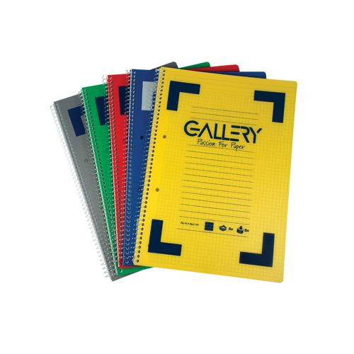 Gallery Gallery Traditional spiraalschrift ft A4, gelijnd, geassorteerde kleuren, 160 bladzijden