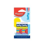 Maped Maped gum Softy, medium, wit, blister van 2 stuks