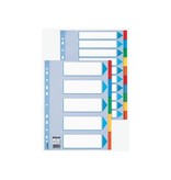 Esselte Esselte tabbladen, voor ft A4, karton, 10 tabs, 11-gaatsperforatie