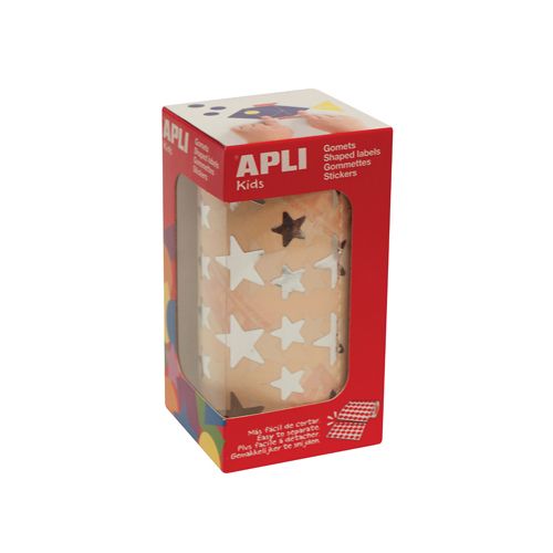 Apli Kids Apli Kids stickers op rol, ster, 2360 stuks, metallic zilver