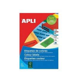 Apli Apli Gekleurde etiketten ft 210 x 297 mm (b x h), groen, 100 stuks, 1 per blad