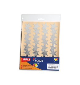 Agipa Agipa metallic stickers, blister met 128 stuks, goud en zilver, ster 35 mm