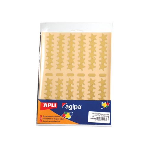 Apli Agipa metallic stickers, blister met 288 stuks, goud en zilver, ster 20 mm