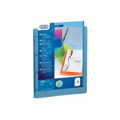 Elba OXFORD Polyvision personaliseerbare ringmap, formaat A4, uit PP, rug van 3 cm, 2 ringen, blauw