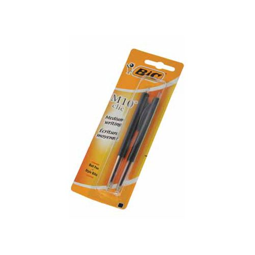 Bic Bic balpen M10 Clic op blister, medium punt, zwart