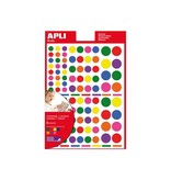 Apli Kids Apli Kids verwijderbare stickers, cirkel, blister met 624 stuks in geassorteerde kleuren en groottes