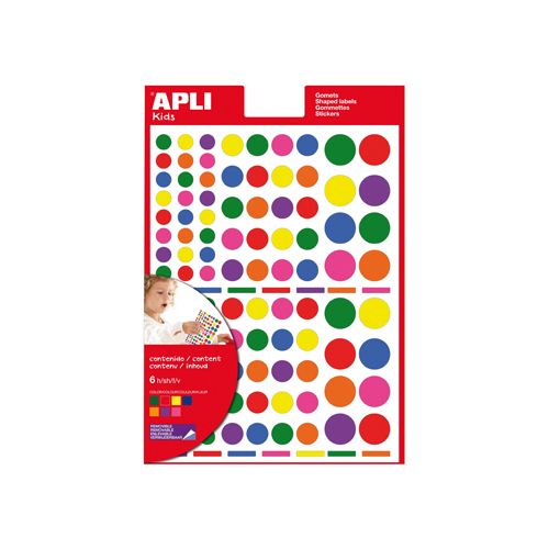 Apli Kids Apli Kids verwijderbare stickers cirkel 624st en groottes