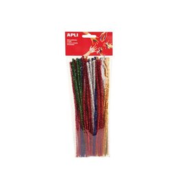 Apli Apli chenilledraad, blister met 50 stuks in geassorteerde glossy kleuren
