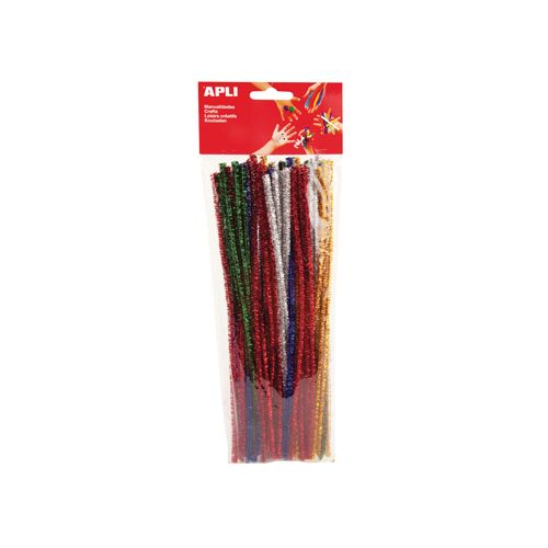 Apli Apli chenilledraad, blister met 50 stuks in geassorteerde glossy kleuren
