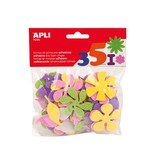 Apli Kids Apli Kids zelfklevende glitter bloemen, blister met 48 stuks