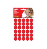 Apli Kids Apli Kids stickers, cirkel diameter 20 mm, blister met 180 stuks, rood