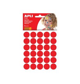 Apli Kids Apli Kids stickers, cirkel diameter 20 mm, blister met 180 stuks, rood