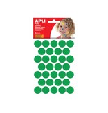 Apli Kids Apli Kids stickers, cirkel 20mm, blister met 180st, groen