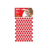 Apli Kids Apli Kids stickers, cirkel diameter 10,5 mm, blister met 528 stuks, rood