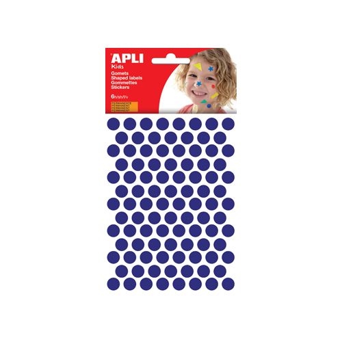 Apli Kids Apli Kids stickers, cirkel diameter 10,5 mm, blister met 528 stuks, blauw