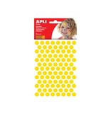 Apli Kids Apli Kids stickers, cirkel diameter 10,5 mm, blister met 528 stuks, geel
