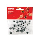 Apli Apli zelfklevende knutselogen, rond, blister met 100 stuks