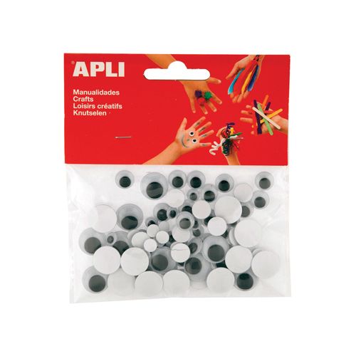 Apli Kids Apli zelfklevende knutselogen, rond, blister met 100 stuks