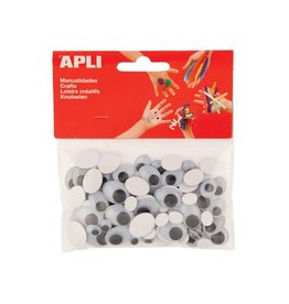 Apli Apli zelfklevende knutselogen, ovaal, blister met 100 stuks