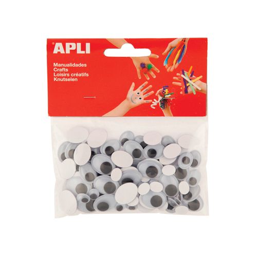 Apli Kids Apli zelfklevende knutselogen, ovaal, blister met 100 stuks